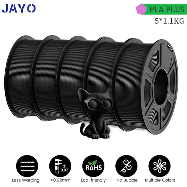 3D-printfilament, 1,75 mm diameter, 395 m længde,PLAPLUS-Bk PS 5,5KG