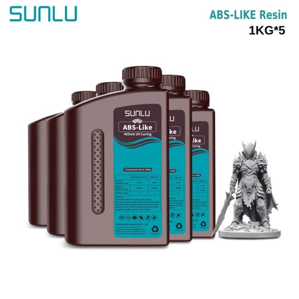 SUNLU 3D Printer Harpiks, Lav Lugt, Høj Præcision,5 kg grå