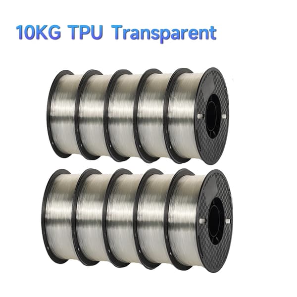 TPU Filament, 1,75 mm Diameter, 95A Hårdhed,10 kg TPU gennemsigtig