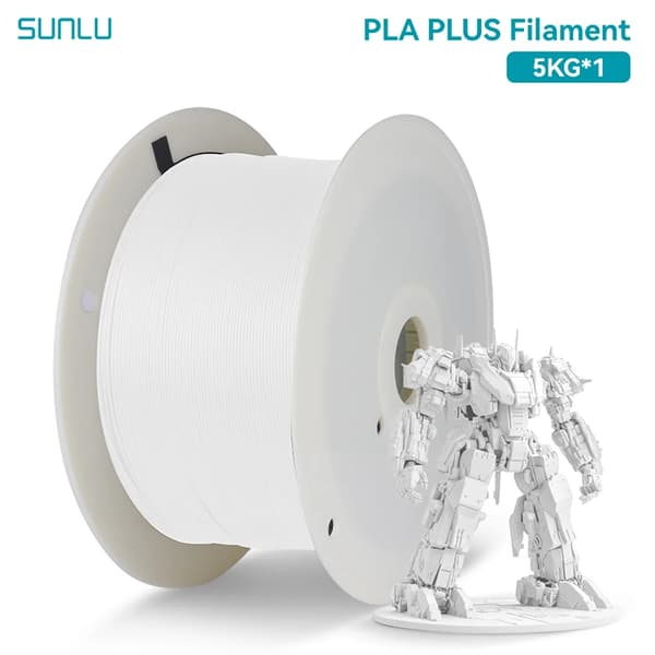 SUNLU 3D-tulostinlanka, 5KG PLA PLUS, eloisat värit, matala kutistumisaste,PLA Plus 5kg valkoinen