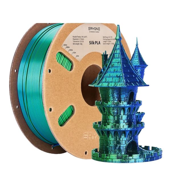 Silk PLA -filamentti, kaksiväriset vaihtoehdot, 3 kg paino,Sininen vihreä-3kg