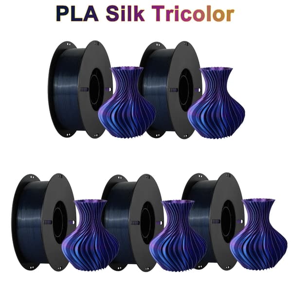 PLA Filament, 1,75 mm halkaisija, kolmivärinen silkki,5kg Silk Tricolor C