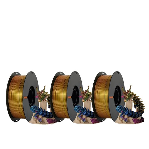 PLA Filament, 1,75 mm Diameter, Tre Farvet Silke,3 kg silke tricolor A