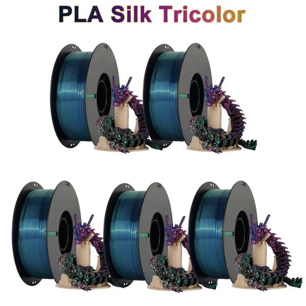 PLA-filament, 1,75 mm diameter, tri-färgad silke,5KG Silk Tricolor E