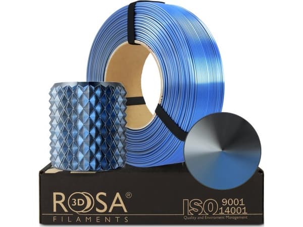 3D plast PLA tresidig blå/grafitt/stål (Storm Shadow) 1,75 mm 1 kg refillpakke Rosa3D
