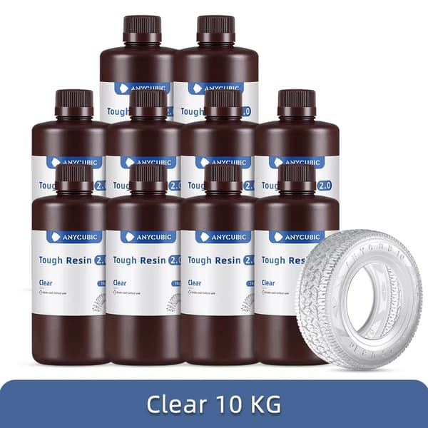 anycubtough Resin 2.0, 10 kg kapacitet, LCD-kompatibilitet,10kg Klar