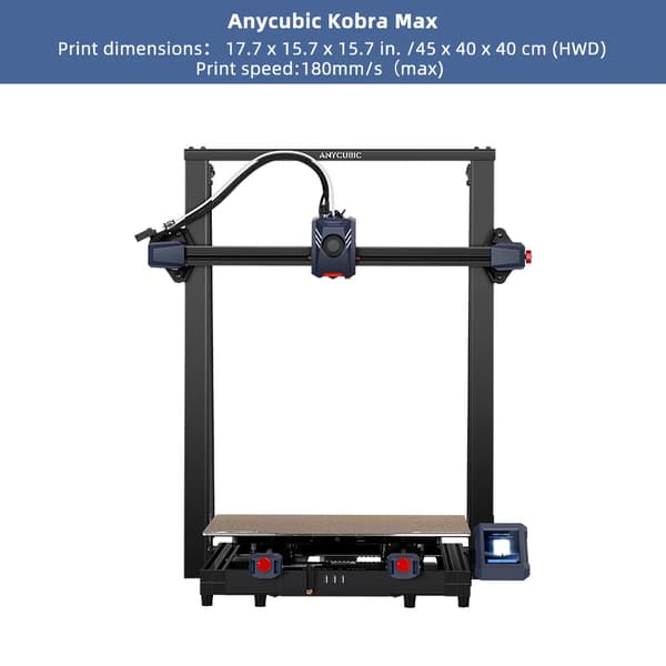 Stort Format 3D Printer, 500 x 420 x 420 mm Bygget Størrelse, 500 mm/s Maksimal Hastighed,Anycubic Kobra 2 Max