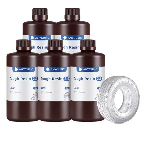 anycubtough Resin 2.0, 10 kg kapacitet, LCD-kompatibilitet,5kg Klar