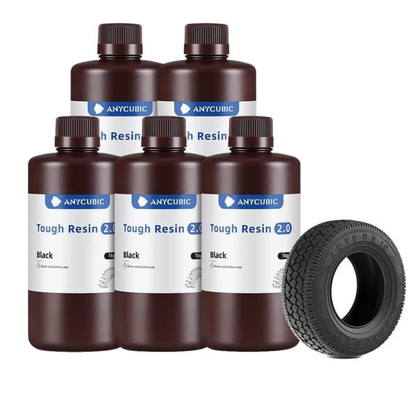 anycubtough Resin 2.0, 10 kg kapasiteetti, LCD-yhteensopivuus,5kg Musta