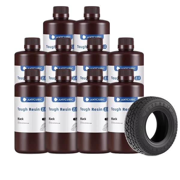 anycubtough Resin 2.0, 10 kg kapacitet, LCD-kompatibilitet,10 kg Sort