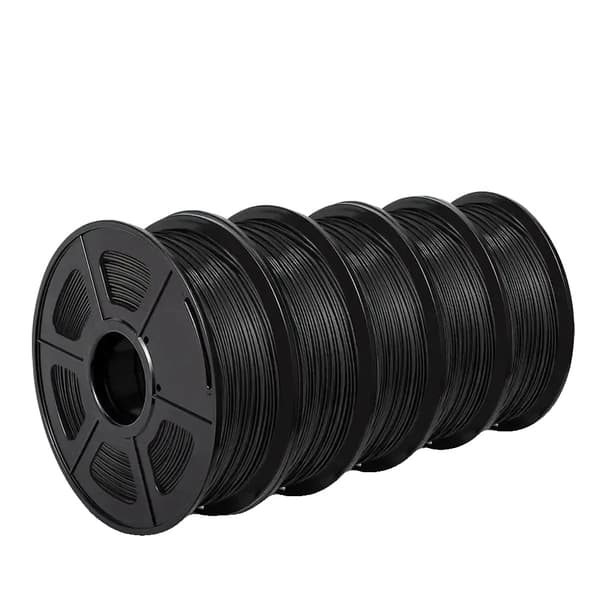 SUNLU 3D-printer filament, 5KG vægt, 1,75 mm diameter,5KG PETG Sort