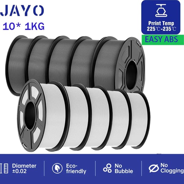 3D-printer filament, 1,75 mm diameter, 100% uden bobler,EABS 5WT 5GY 10KG