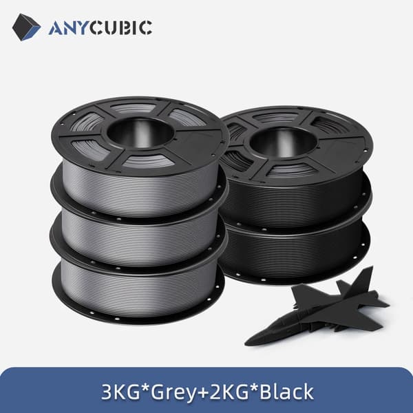 ANYCUBIC PLA Filament, 5KG Økologisk Materiale, Flere Farvekombinationer,5KG Kombination E