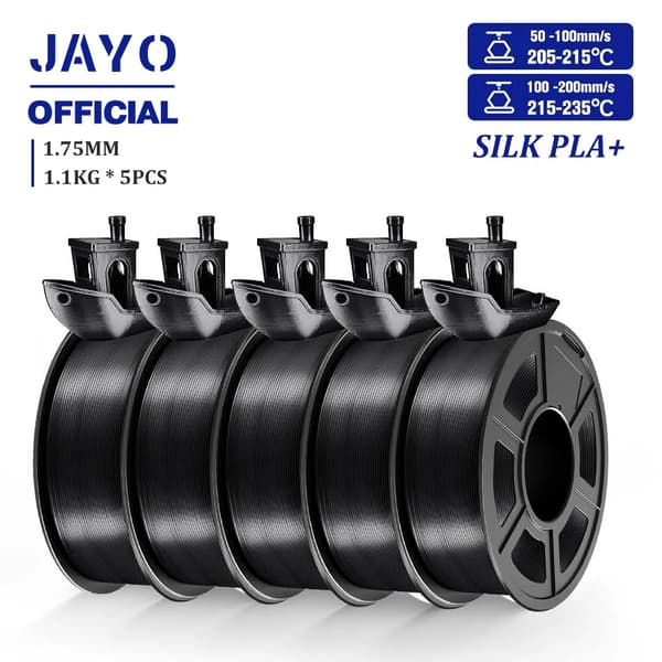 3D Printer Filament, TPU SILK 1,75 mm, Høj Fleksibilitet,Silk PLAp Sort