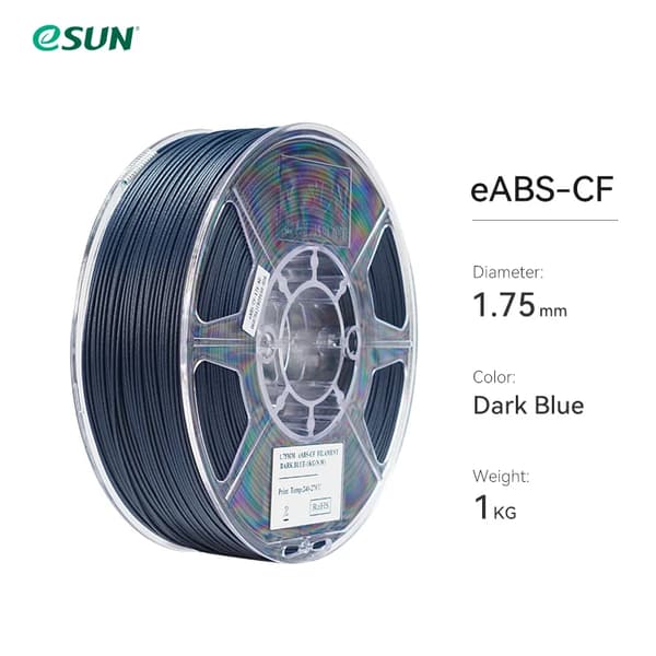 eABS-CF Filament, 1,75 mm Diameter, 1 KG Vægt,Mørkeblå