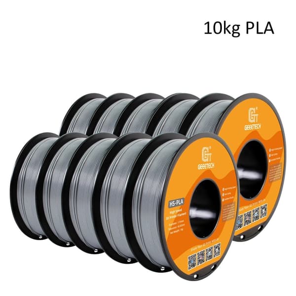 Højhastigheds PLA Filament, 10Kg Vægt, 1,75mm Diameter,Sølv