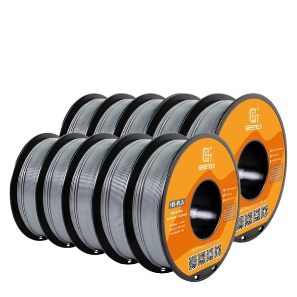 Højhastigheds PLA Filament, 10Kg Vægt, 1,75mm Diameter,Sølv