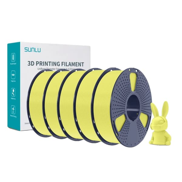 3D Printfilament, 1,75 mm diameter, 185-195°C printtemperatur,5KG Citron Gul