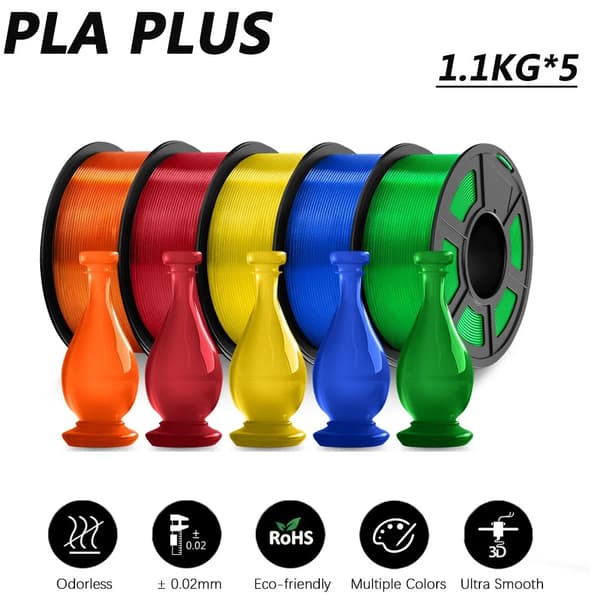 3D-utskriftsfilament, miljövänligt material, flera färgalternativ,PLA PLUS 5TP-MIX