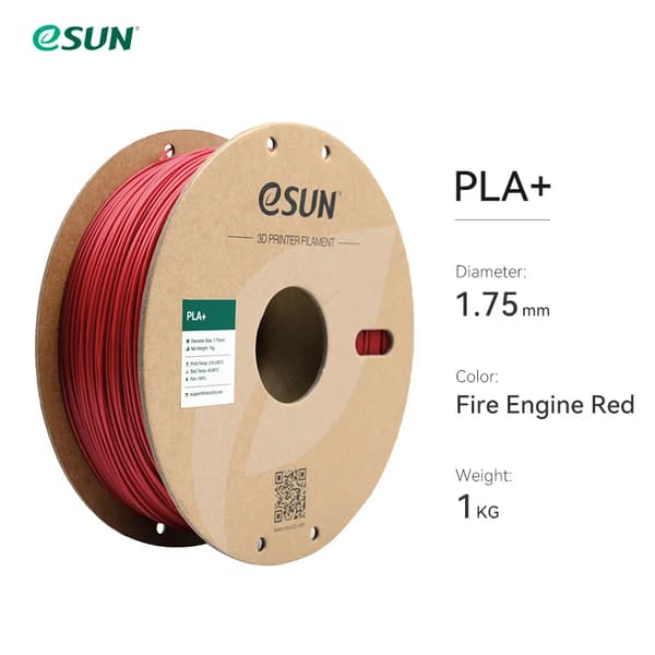 PLA+ 3D-printer filament, 1,75 mm diameter, 1 kg spole,Fire Red 10stk
