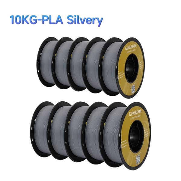 3D-printer filament, 5KG og 10KG muligheder, miljøvenligt PLA-materiale,10KG PLA SØLVFARVET