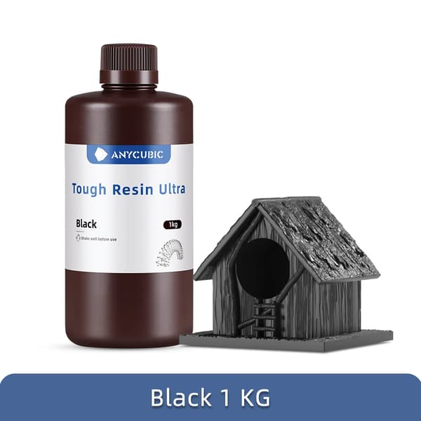 ANYCUBIC Tough Resin, 1 kg kapacitet, ultra holdbarhed, lav lugt,1kg Sort