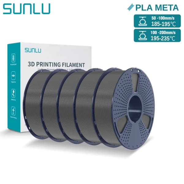 3D Printfilament, 1,75 mm diameter, 185-195°C printtemperatur,5KG Grå