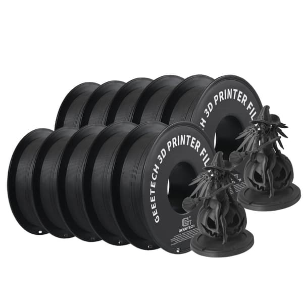 GEEETECH 10Kg Mat PLA Filament, 1,75 mm Diameter, Præcis Dimensionel Nøjagtighed,sort