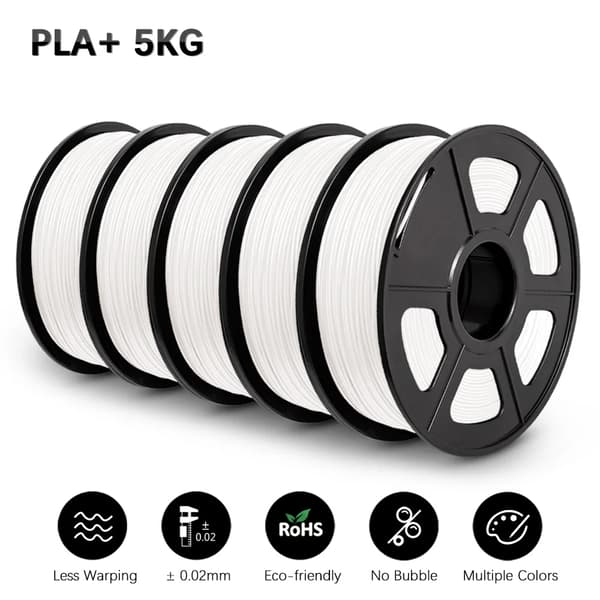 PLA+ Filamentti, 1,75MM Halkaisija, Korkean Tarkkuuden Tulostuslämpötila,PLA PLUS VALKOINEN 5KG