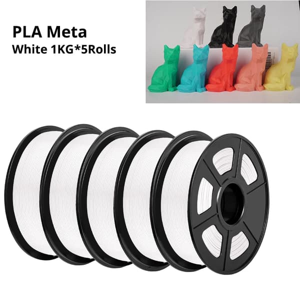 PLA Meta Filament, 5KG Høj Likviditet, 1,75MM Diameter,PLA-Meta Hvid 5KG