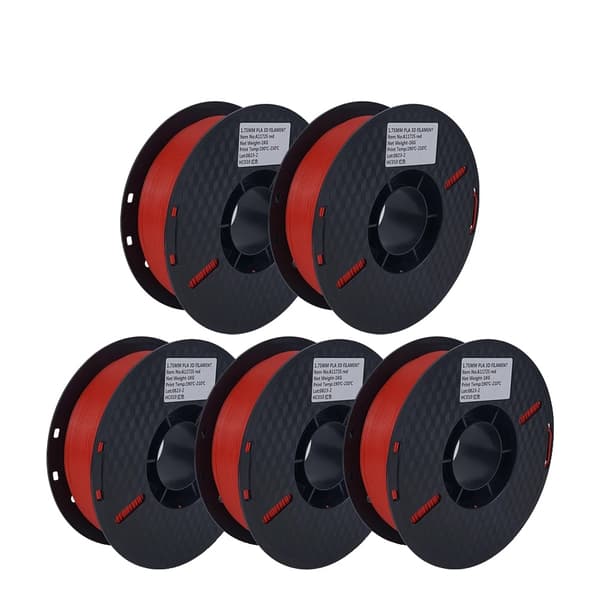 3D-printer PLA filament, 1,75 mm størrelse, 5 kg vægt,PLA-Rød-5kg