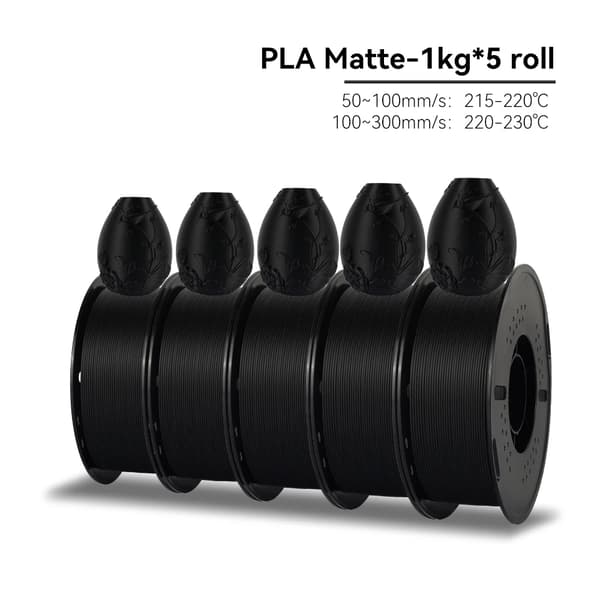 PLA Matte Filament, 1,75 mm Diameter, Miljøvenligt Materiale,PLA Mat Sort