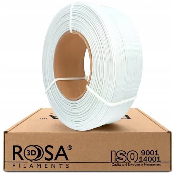 3D-muovi PLA valkoinen 1.75mm 1kg täydennyspakkaus Rosa3D