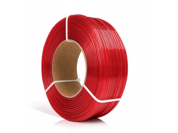 3D plast PET-G rød gjennomsiktig 1,75mm 1kg refillpakke Rosa3D