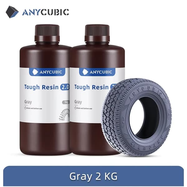 3D Printer Resin, Fleksibelt Materiale, Høj Styrke,2kg Grå