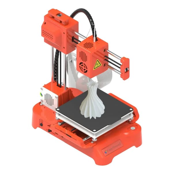 3D Printer, Kompakt Størrelse, En-Tast Udskrivning,orange hvid
