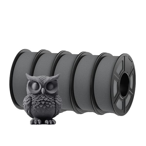 Højhastigheds PETG filament, 1,75 mm diameter, glat mat finish,HSPETG Grå 5ruller