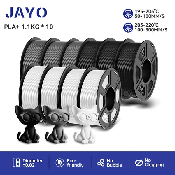 3D-tulostimen filamentti PLA PLUS, 1,75 mm halkaisija, 330 m pituus,PLA PLUS-3BK 3GY 4WT