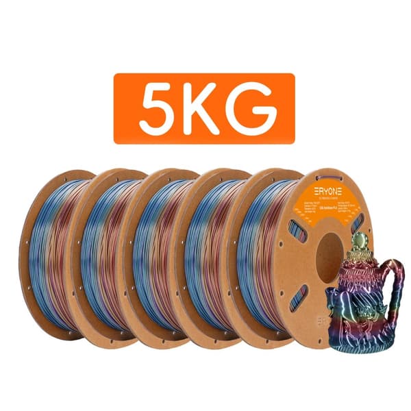 Eryone PLA-filament, silkesregnbågens färger, exceptionell utskriftskvalitet,kosmisk -5kg