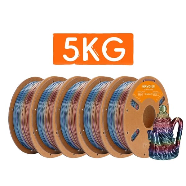 Eryone PLA-filament, silkesregnbågens färger, exceptionell utskriftskvalitet,kosmisk -5kg