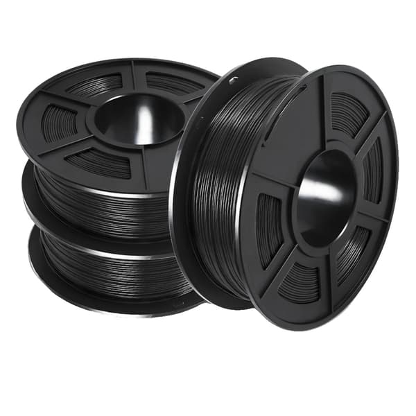 PLA filament 3 ruller, 1,75 mm diameter, miljøvenligt materiale,PETG Sort 3Ruller