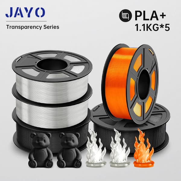 JAYO 3D-tulostinfilamentti, 1,1 kg paino, 1,75 mm halkaisija,PLA PLUS 2BK-2TP-OR