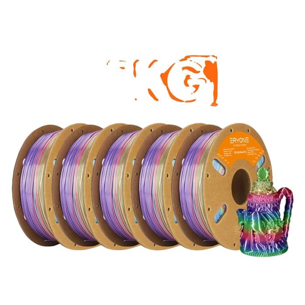 Eryone PLA -filamentti, silkki sateenkaaren väreissä, erinomainen tulostuslaatu,Karkki -5kg