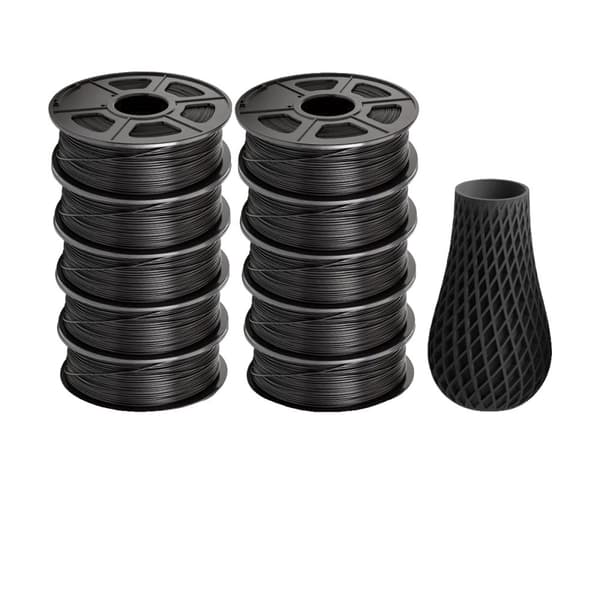 3D Printer Filament, 10KG Spole, Miljøvenligt PLA,PLA SORT 10KG