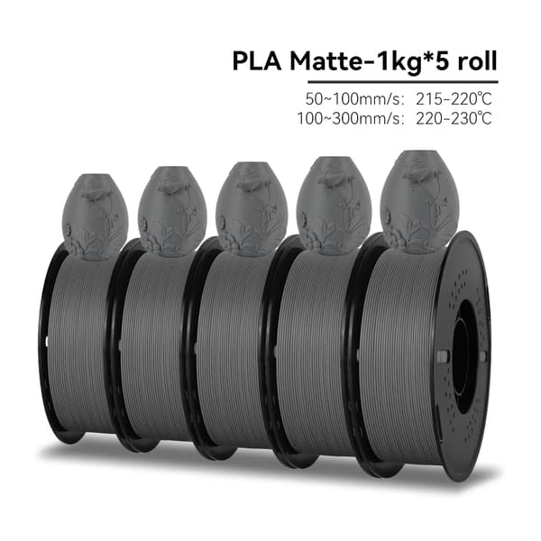 PLA-matta filamentti, 1,75 mm halkaisija, ympäristöystävällinen materiaali,PLA Matte HARMAA