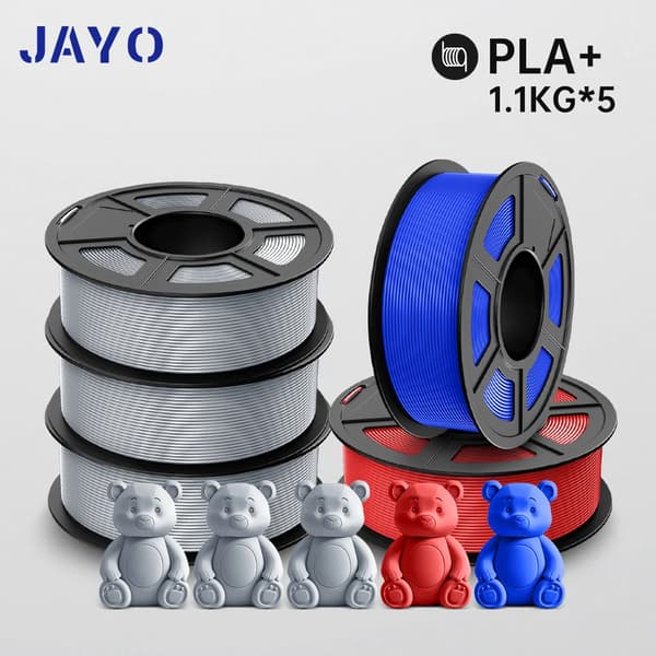 JAYO 3D-tulostinfilamentti, 1,1 kg paino, 1,75 mm halkaisija,PLA PLUS 3SV-BL-RD