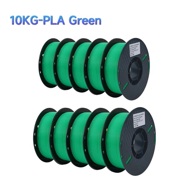 3D-printfilament, 1,75 mm diameter, 1 kg vægt,10KG PLA Grøn