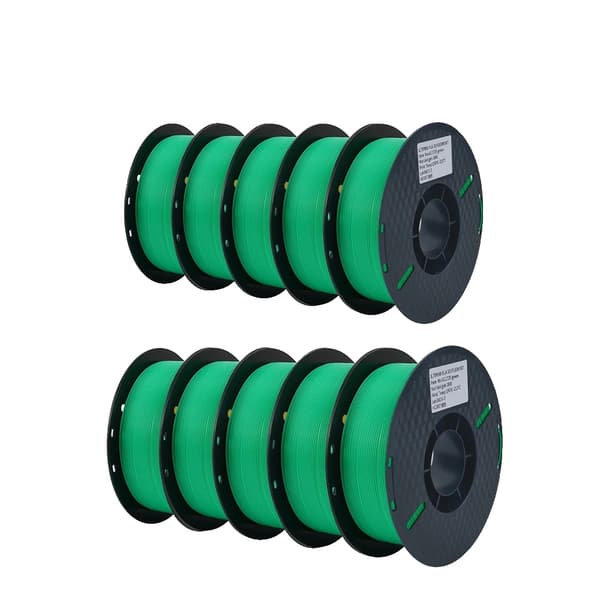 3D-printfilament, 1,75 mm diameter, 1 kg vægt,10KG PLA Grøn