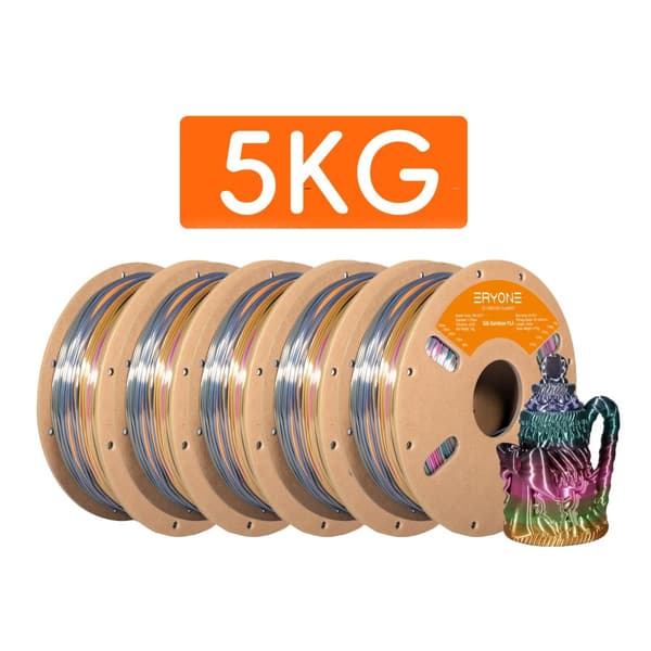 Eryone PLA -filamentti, silkki sateenkaaren väreissä, erinomainen tulostuslaatu,Metallinen-5kg