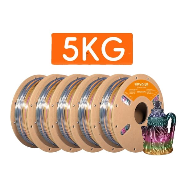 Eryone PLA -filamentti, silkki sateenkaaren väreissä, erinomainen tulostuslaatu,Metallinen-5kg